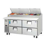Everest Refrigeration , EPPR2-D4, Refrigerated Counter, Pizza Prep Table