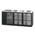 Hoshizaki , BB80-G, Bar Refrigerator, 3 Swinging Solid Doors